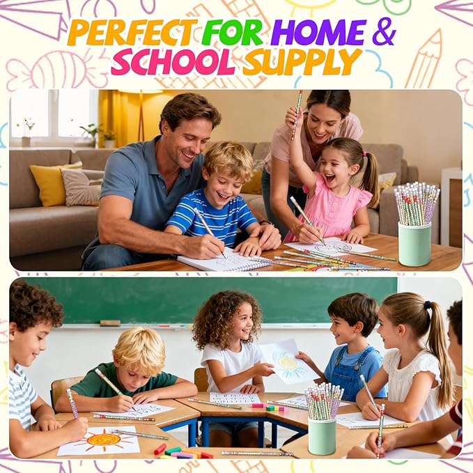 Kindergarten Pencils Colorful Birthday Pencils Fun Inspirational Pencil Back to School Pencil (120)
