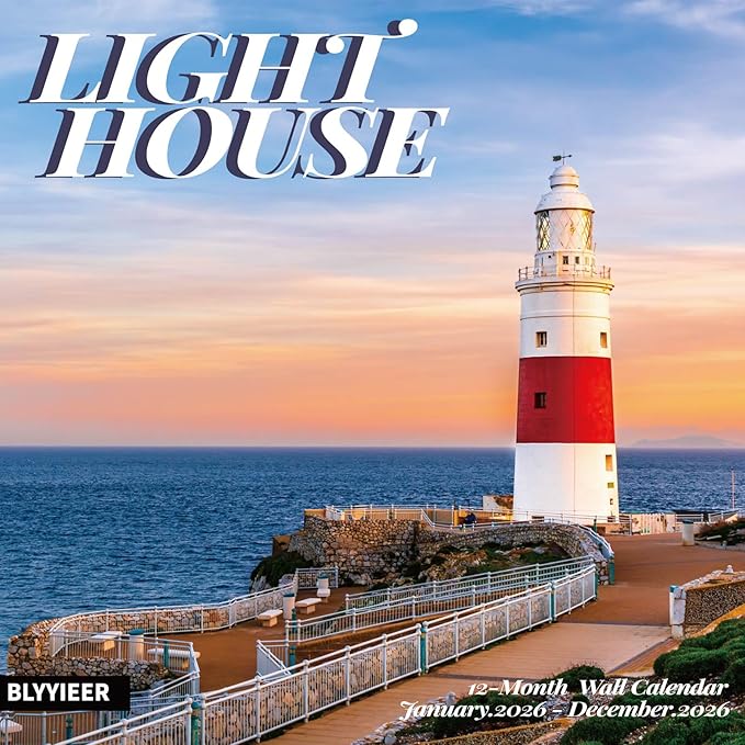 2026 Wall Calendar Lighthouse, 12 Months Hangable Wall Calendars, 12" x 24" (Open), Thick Glossy Paper, Organizing & Planning