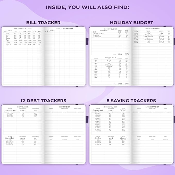 Clever Fox Budget Planner Pro - Financial Organizer + Cash Envelope Budget System. Monthly Finance Journal, Expense Tracker & Personal Account Book. Undated - Start Anytime. (7''x10'') – Purple