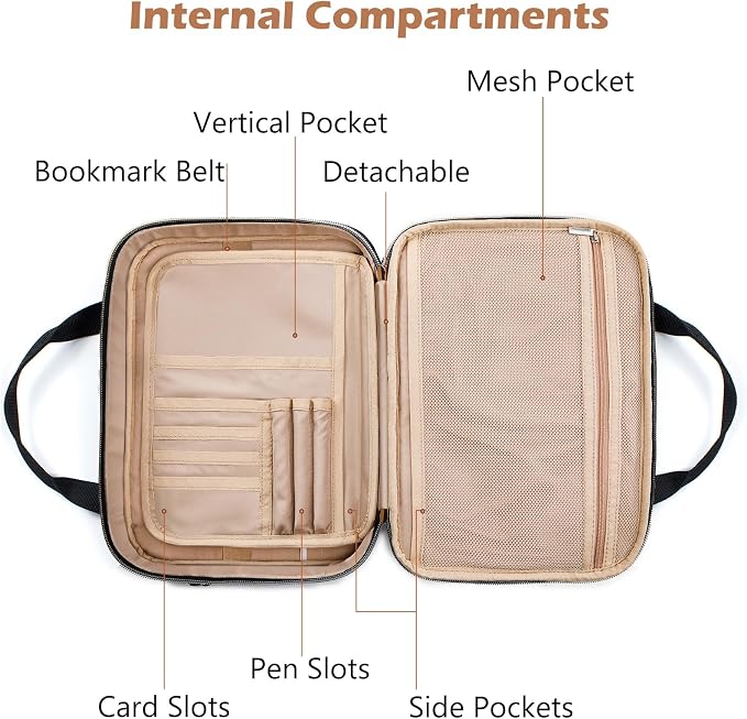 Aplufine Large Bible Case for Women-Bible Covers-Bible Carrying Case-Book Bags and Totes for Women with Detachable Shoulder Strap, Bible Gift