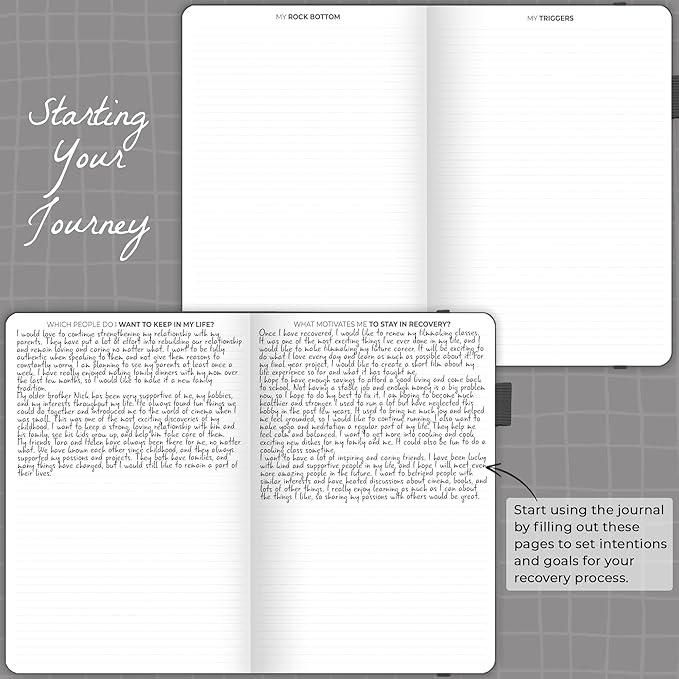 Clever Fox Addiction Recovery Journal Large – Guided Sobriety Workbook for Alcohol, Drug, Gambling, Eating & Other Addictions – Daily Planner to Support Recovery Progress, 8.3x11” (Black)