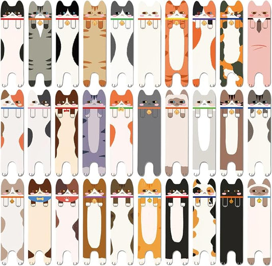 Cute Bookmarks Bulk Gifts - 90 Pcs Cats Paper Bookmark for Women Girls Students Book Lovers Animals Page Marks School Office Classroom Reading Accessories Bookish Gift for Birthday Graduation