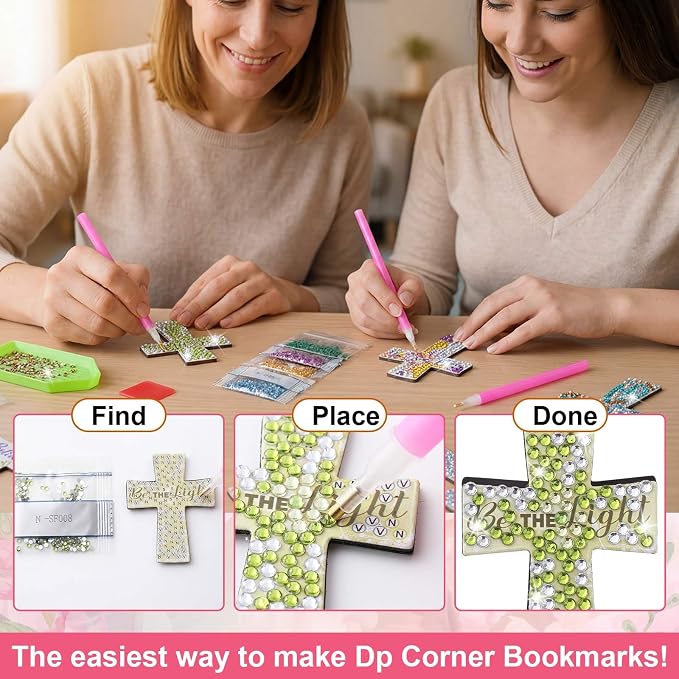 16 Pcs Cross Diamond Art Christian Magnetic Bookmarks Gifts for Women Christian Bible Bookmark Religious Gift with Bible Verses Floral Magnetic Page Clips for Reading Lovers