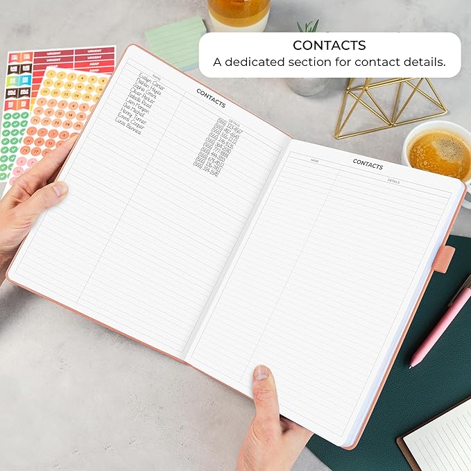 Clever Fox Appointment Book – Hourly Schedule Planner with 15-Minute Increments – Time Box Planner for Daily Work & To-Dos – Weekly & Monthly Spreads, Undated, Hardcover, 8.3x11″ (Terracotta)