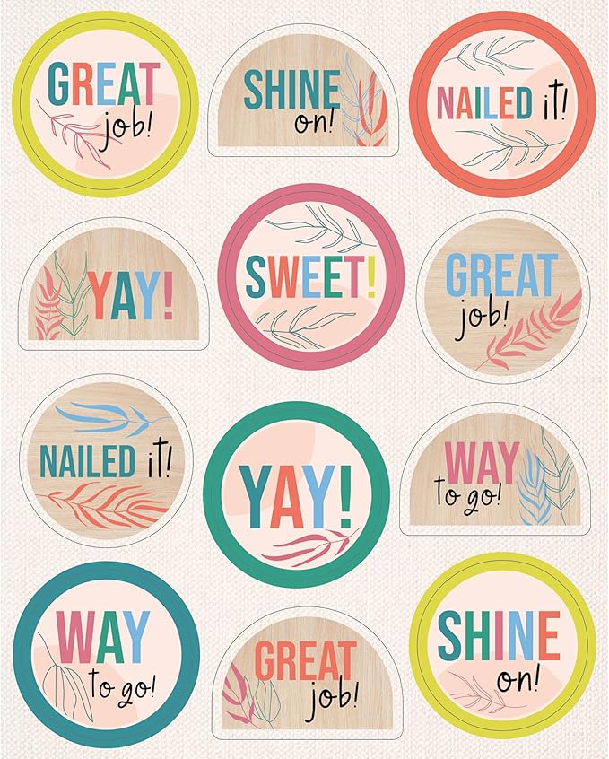 Carson Dellosa True to You 72 Motivational Stickers for Kids, 6 Sheets of Incentives with Positive Affirmations for Prizes, Reward Chart, and School Supplies, Classroom Must Haves