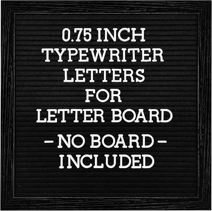 Felt Letter Board Letters Set - Pre-cut 0.75inch White Typewriter Letters 386pcs with Canvas Bag (No Board Included)