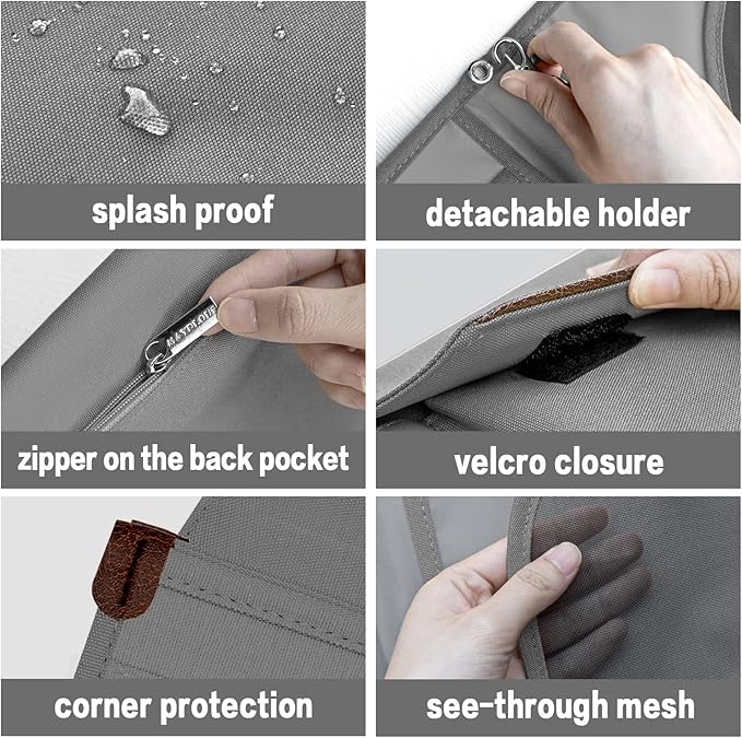 Mayplous A5 Conference Folder Business Organiser Bag Notepad Carrying Case Document Case A5 Portfolio Organiser Portfolio Binder with Zip (Smoke Grey)