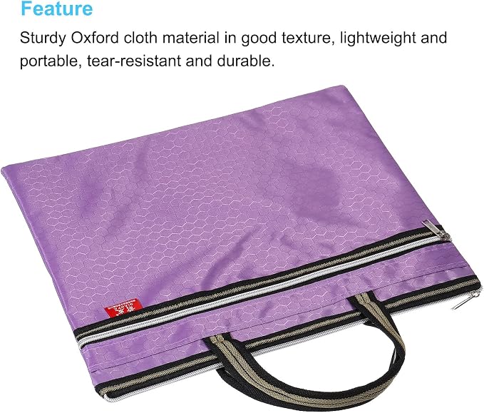 PATIKIL Waterproof Zipper File Bag, Documents Books Tools Storage Zip Pouch for Office Travel, Purple