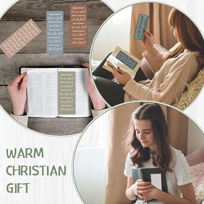 Motiskyy 100 Pcs Christian Gifts for Fathers Day Bulk Books of The Bible Bookmarks 2.36 x 6 Inch Religious Christian Bookmarks Bulk Church Gifts for Prayers Church Men Women Mom Dad(Natural)
