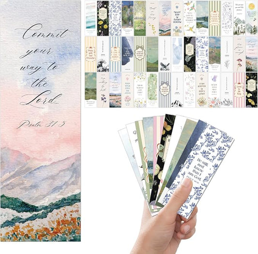 90 Pcs Bible Bookmark, Aesthetic Floral Christian Paper Bookmark for Women, Inspirational Bible Verse Book Mark for Reading Lovers Church Accessories Gift