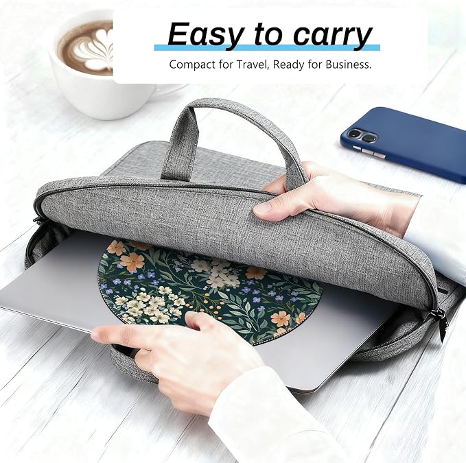 Gctriki Flower Mouse Pad, 8.6 Inch Round Mousepad with Stitched Edges, Non-Slip Rubber Base, Washable Comfortable Desk Mat for Computer Laptop, Gift for Women Teacher Nurse Office Desk Decor