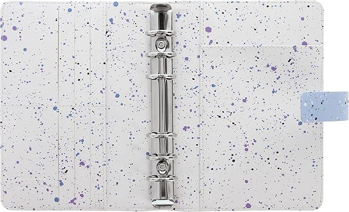 Filofax Expressions Organizer, Personal Size, Sky - Leather-Look, Gold Foil Accents, Six Rings, Week-to-View Calendar Diary, Multilingual, 2025 (C028727-25)