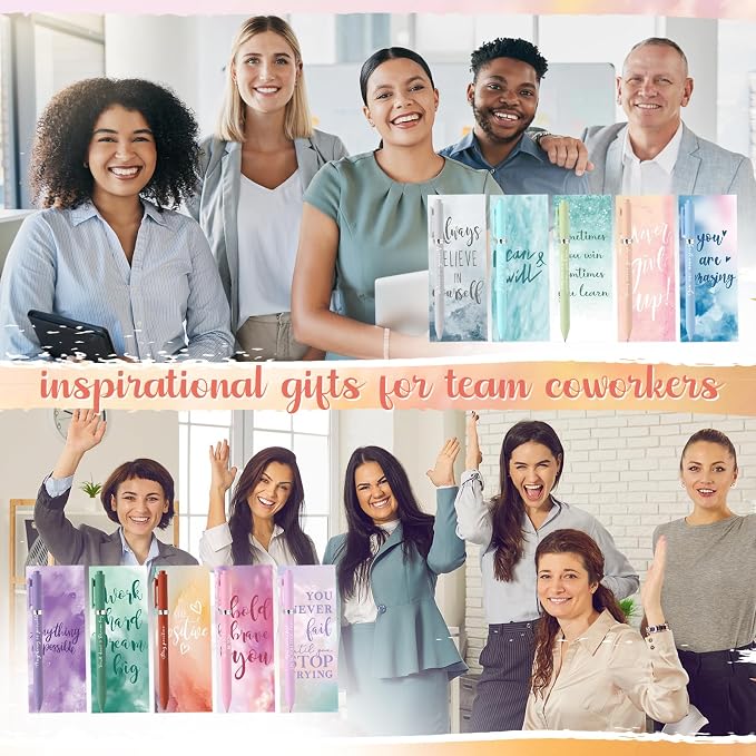 Quelay 30 Set Motivational Employee Appreciation Gifts Bulk Inspiring Quote Bookmarks Inspirational Pens for Women Team Building Gifts Thank You Gift for Nurse Coworker Staff Office(Inspirational)