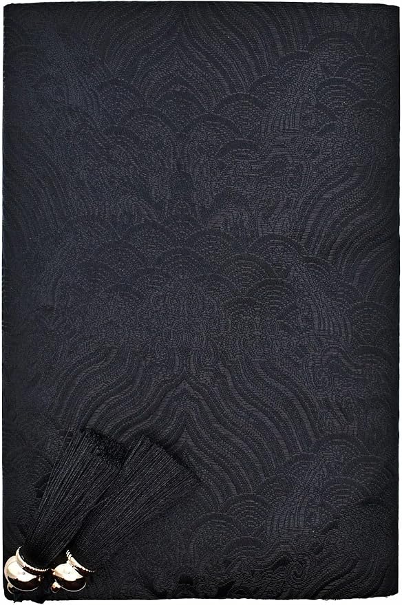 BLBMH 6x9 Bible Book Cover for Women, Non-Stretch Fabric Protector for Paperback, Soft Cloth Sleeve with Bookmark for Journals Notebooks | Privacy Reading Gift - Chinese Black