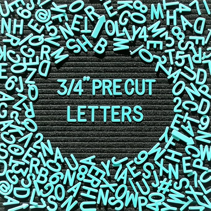 304 Pcs Pre-Cut Letter Board Letters, White 0.75 Inch - No Cutting Required, Secure Packaging - Felt Board Accessories for Holiday Decor & Creative Signs (Dark Green)