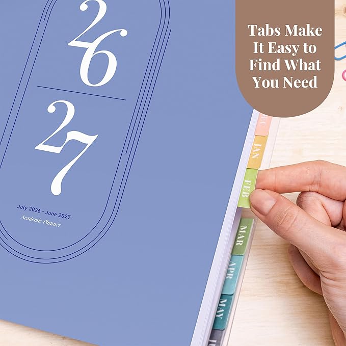 Rileys Academic Planner 2026-2027, Daily, Weekly & Monthly Planner, July 2026 - June 2027, Student Notes Pages, Twin-Wire Binding, Weekly Agenda for School & Work (8.5 x 11-Inches, Blue)