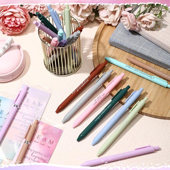 Quelay 30 Set Motivational Employee Appreciation Gifts Bulk Inspiring Quote Bookmarks Inspirational Pens for Women Team Building Gifts Thank You Gift for Nurse Coworker Staff Office(Team)