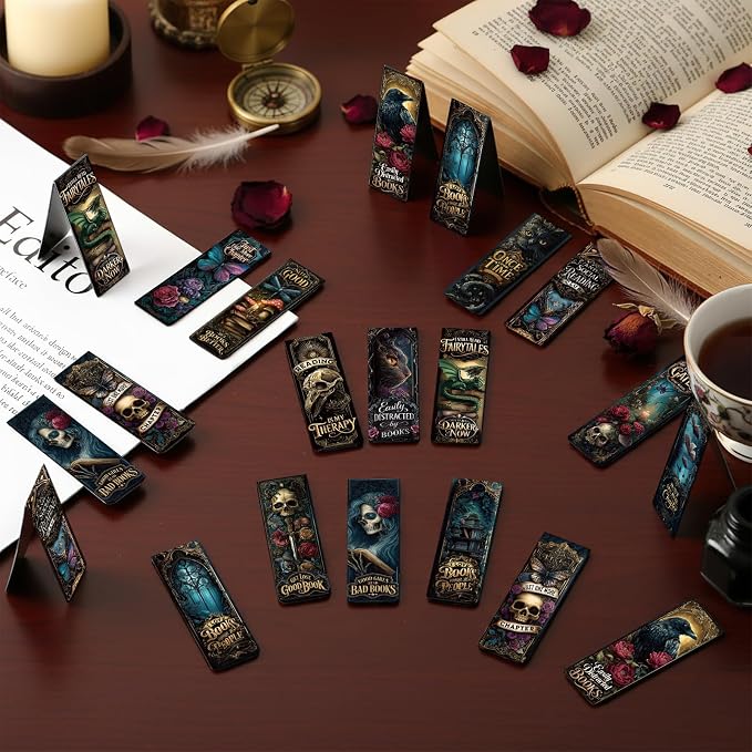Dark Romance Magnetic Bookmarks - 30 PCs Funny Book Marks Merch Magnets Bulk Personalized Page Markers for Reading Women Adults Gothic Lovers Readers Bookish Accessories Birthday Gifts