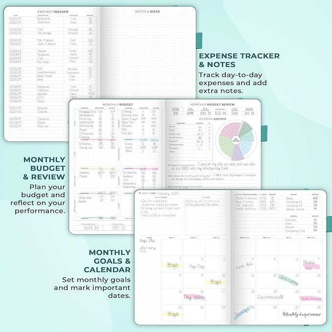 Clever Fox Budget Planner Pro - Financial Organizer + Cash Envelope Budget System. Monthly Finance Journal, Expense Tracker & Personal Account Book. Undated - Start Anytime. (7''x10'') – Turquoise
