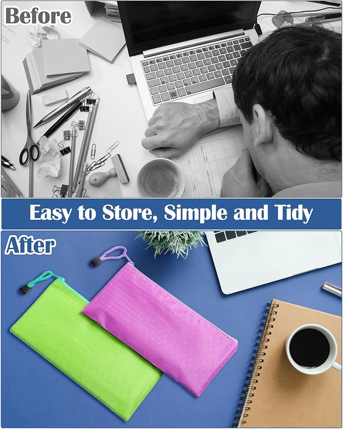 Aliceset 300 Pcs Pencil Pouches Bulk 12 Color A6 Size Small Zipper Pencil Bags Football Pattern Waterproof Bulk Pen Pouches Stationery Storage Bags for Back to College Office Supplies