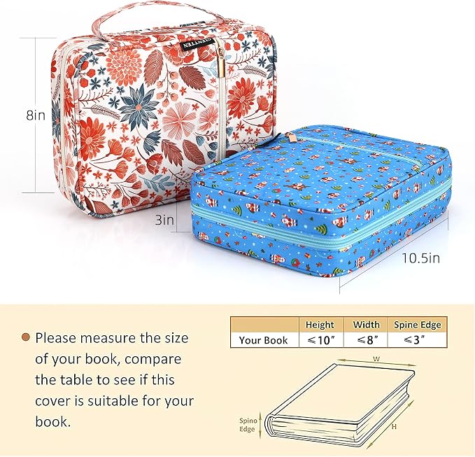 Bible Cover for Women with Flowers Printing, Bible Case,Bible Bag, Study Bible Case,Covers for Bible,Bible Boooks Covers for Women (600D Polyester Butterfly Printing)