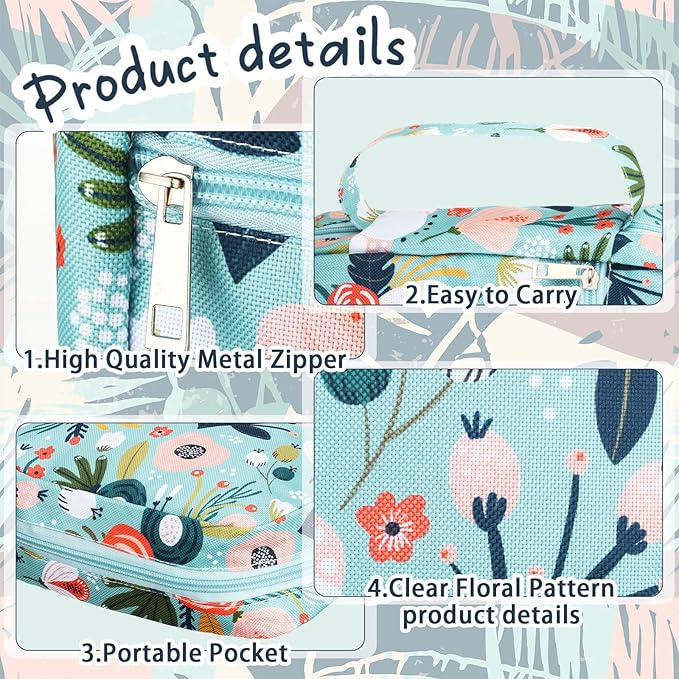 Laumoi Bible Cover Case for Women 10'' Flower Bible Holder Case Large Religious Carrying Bag for Women Study Christian Book Gift (More Flower)