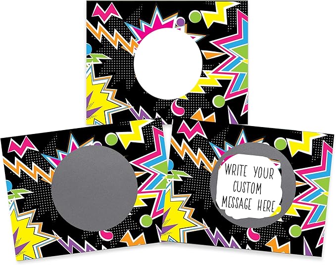 My Scratch Offs 50 Pack Zig Zag Black DIY Custom Make Your Own Scratch Off Cards for Teacher Supplies, Classroom Must Haves, Motivational Cards for Students & Small Business