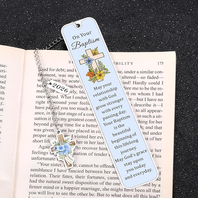 2026 Baptism Gifts for Boys Teen Girls Men Women Adults Christian Bookmarks Baptism Gifts for Girls Boys 8-10 10-12 Religious Bookmark Baptismal Gift for Boy Catholic Girl Easter Basket Stuffers