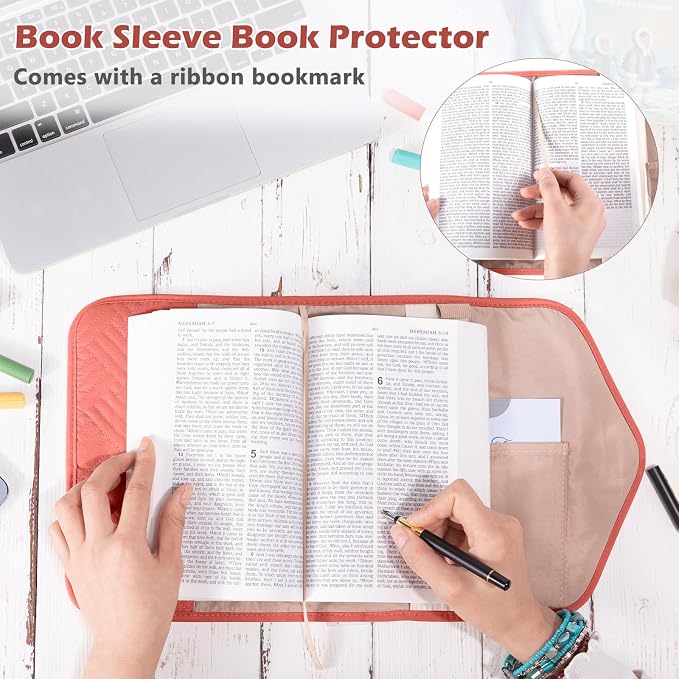 APLUFINE Reusable Book Cover with Magnet Closure - Adjustable Book Sleeve for Book Lovers Gift - Book Protector for Paperback -Book Covers for Hardcover - Book Pouch - Book Carrier