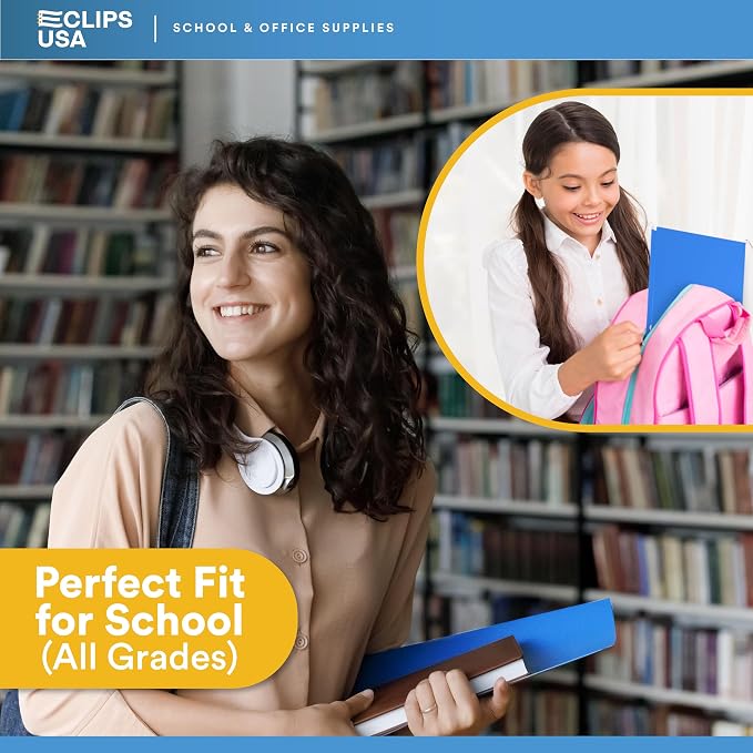 Folders with Pockets 2 Pocket Folders Bulk, Holds 100 Sheets (50 Sheets Per Pocket) Assorted Colors Office Or School (25)
