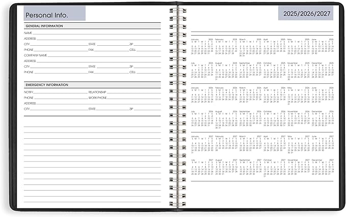 AT-A-GLANCE 2026 Planner, Weekly, 7" x 8-3/4", Medium, Column-Style, DayMinder, Black (G5900026)