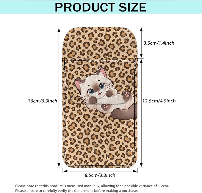 chaqlin Pocket Protector, Siamese Cat Leopard Print Leather Pen Holder Organizer for Men Women, Pencils, Tools and Cards, Pen Pocket Protector for Shirts, Lab Coats, Pants