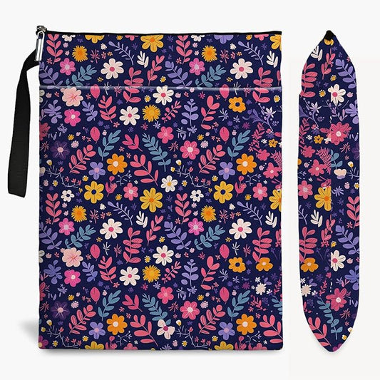 Flower Pattern Book Sleeve,Book Lovers Gifts Waterproof Book Cover for paperbacks with Zipper and Front Pocket Book Pouch for Women Teacher Birthday Graduation Christmas Gifts (Wildflower1602)
