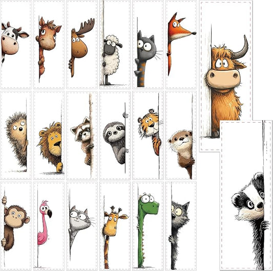 Funny Animal Bookmarks for Kids, 100 Pcs Cute Cartoon Book Marks for Boys Girls, Fun Page Markers for Reading Classroom Back to School Supplies Party Favors