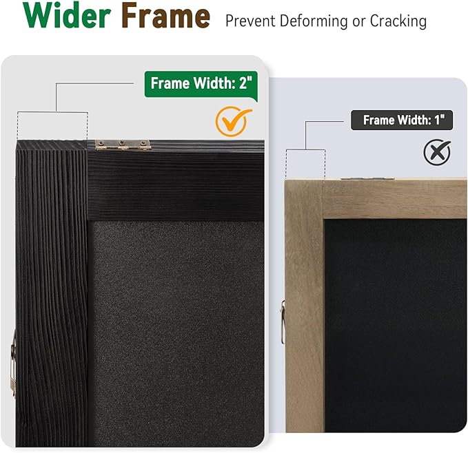 TEAKMAMA Chalkboard Signs 40x20 Standing A Frame Chalk Board Easel Sign Sandwich Board Signs Outdoor, Double Sided Blackboard for Business, Cafe, Weddings, Black