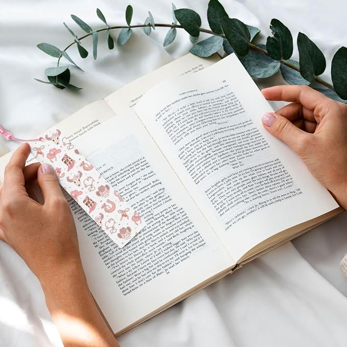 Western Cowgirl 5pcs Wood Bookmarks with Tassel for Planner Reading Book Lovers Accessory Readers Men Women 4.6 X 1.2 Inch