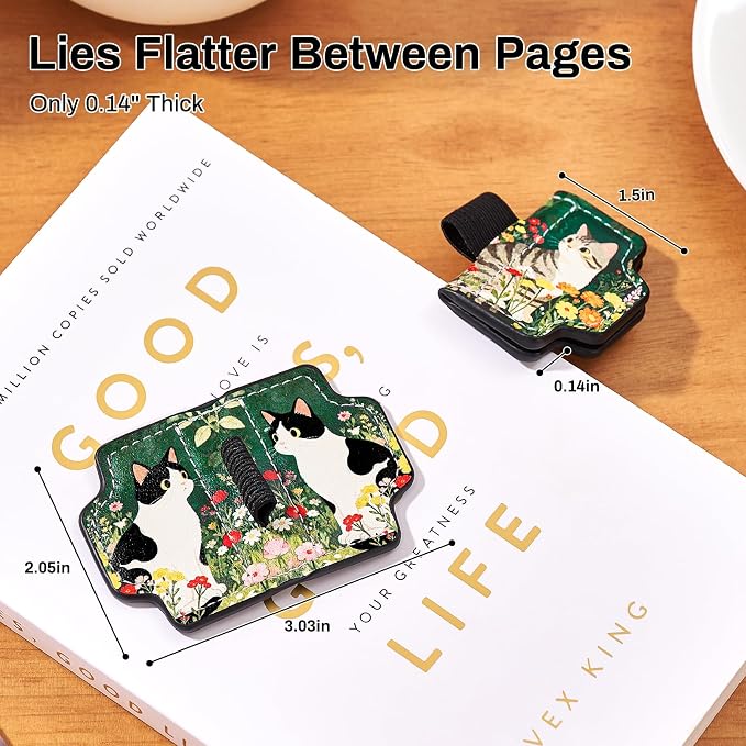 2 Pcs Cat Magnetic Bookmarks with Gift Box,Book Leather Markers for Women, Book Marks Cute Bookmarks for Women, Cute Magnetic Bookmarks for Women, Book Marks for Reading Women