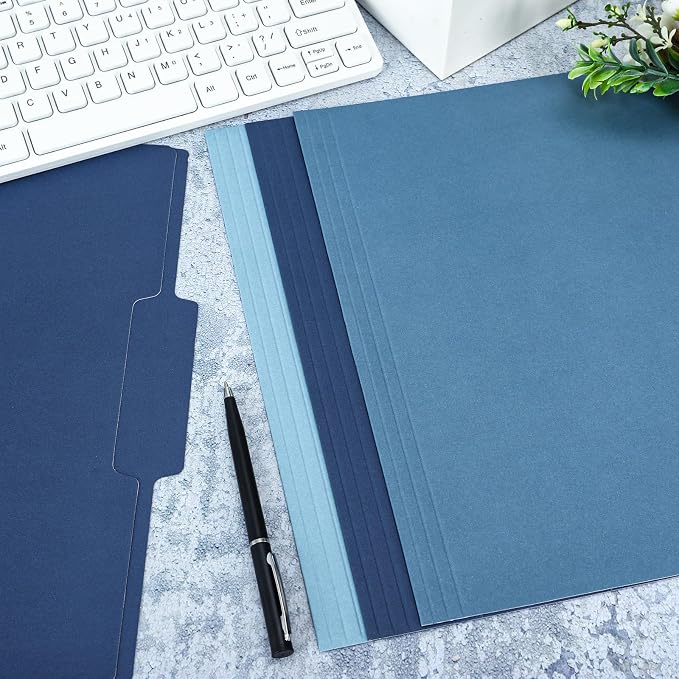 Whaline Dusty Blue File Folders Letter Size 12 Packs 3 Colors Gradient Blue File Pockets with 1/3 Cut Tab for Home Office Classroom Supplies, 8.9 x 11.6 Inch