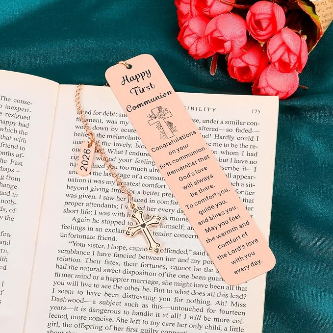 First Communion Gifts for Girls First Communion Gifts for Boys Women Men 1st Holy Communion Bookmark Baptism Confirmation Gifts for Teen Christian Religious Easter Gifts for Kid Easter Basket Stuffers