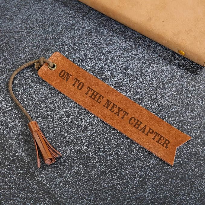Good Friend Leather Bookmark - Engraved Wedding Gift & Favor - Star Design