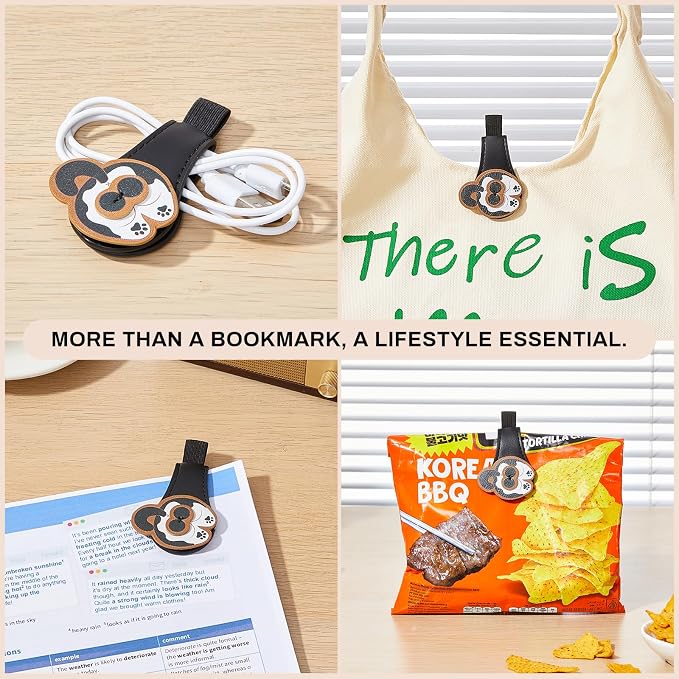 2Pcs Magnetic PU Leather Bookmarks Gift Box, Cute Cat Book Marks for Reading Women, Magnetic Bookmark Set with Double-Sided Magnets, Book Club Gifts for Women, Bookish Gifts
