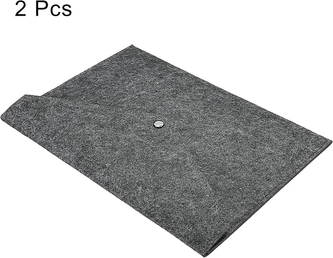 PATIKIL File Bag Felt Folder 2 Pack A4 Envelope Document Storage Pouch Organizer for Office Business, Dark Gray