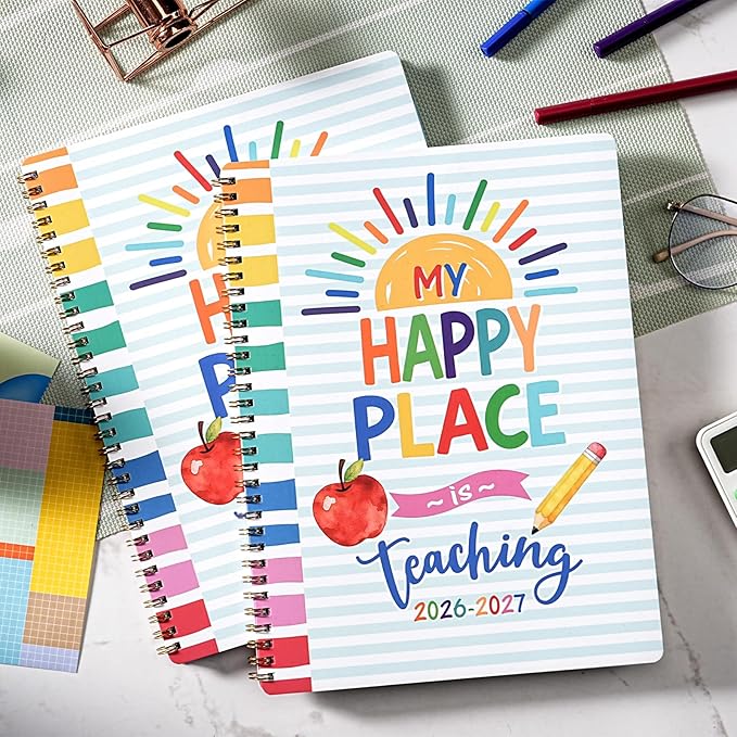 Teacher Planner 2026-2027 - Teacher Lesson Planner 2026-2027, 11" x 8.5", JULY 2026 - JUNE 2027, Teacher Planner Academic Year, Colorful Pages, Holidays, Colorful Monthly Tabs, Inner Pocket