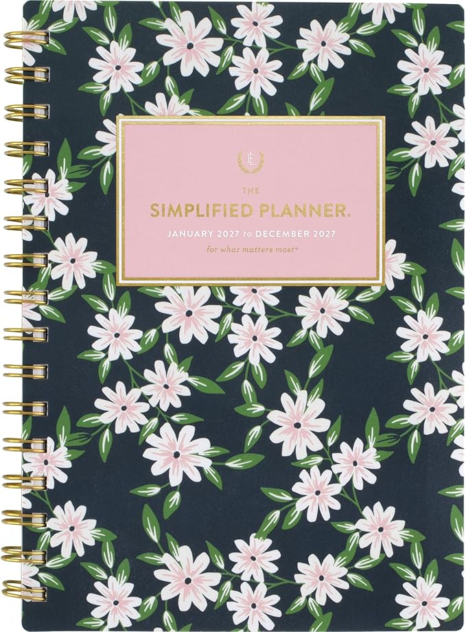 AT-A-GLANCE 2027 Planner, Simplified by Emily Ley, Weekly & Monthly, 5.5" x 8.5", Berry Floral (EL59-200-27)