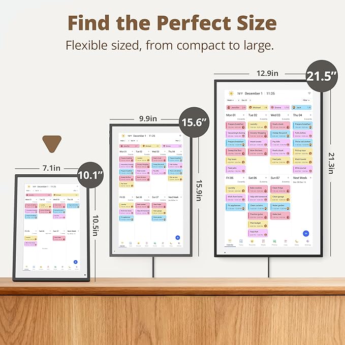 Digital Calendar 10 Inch Touch Screen, Electronic Calendar and Chore Chart for Family Monthly/Weekly Planner, Interactive Smart Calender with Task Rewards, Meal Planner, Desk Mount