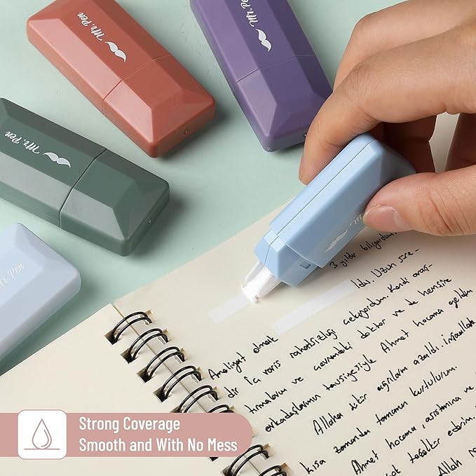 Mr. Pen- Correction Tape Bulk, 0.2" x 236", 12pcs, Pastel Colors, Cute Correction Tape