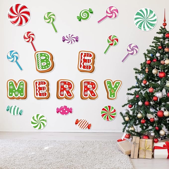 Peppermint Colorful Candies Cutouts Sweet Peppermint Classroom Bulletin Board Decorations Christmas Candy Land Themed Birthday Party Supplies for Toddler Kids Students Classroom