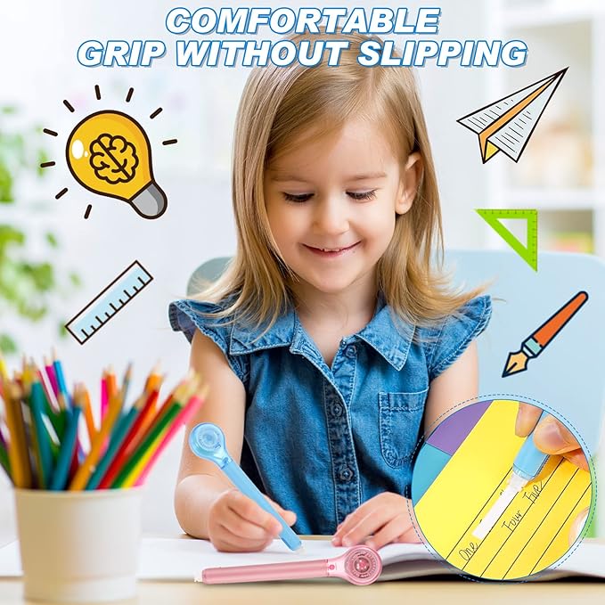 Gersoniel 10 Pack Correction Tape Pen Correctional Ink Tape Push Pull Protective, Easy to Use Applicator for School Office Supplies, 0.2 x 236 Inch (Bright Color)
