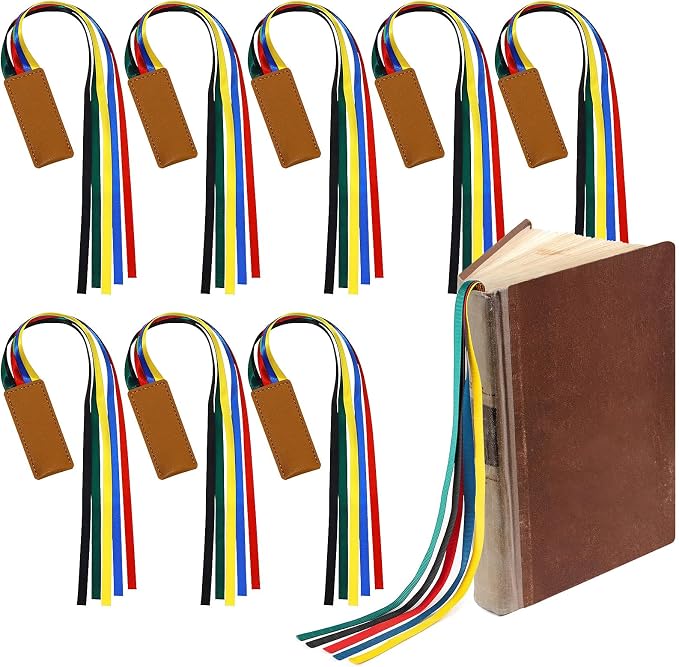 10Pcs Bible Ribbon Bookmark Multi Ribbon Page Marker Bulk Artificial Leather Book Markers,Colorful Ribbon (10)