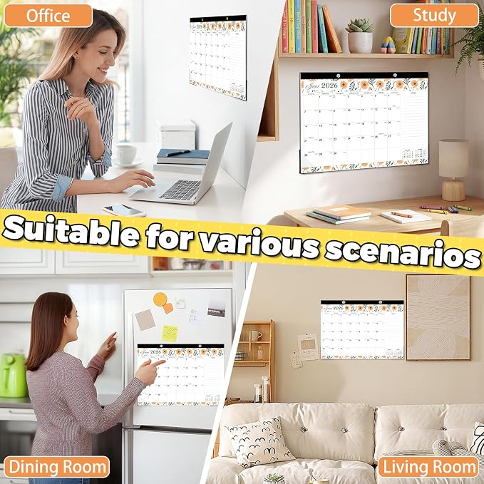 2026-2027 Desk Calendar, 18 Months Monthly Wall Calendar from Jun 2026 to Dec 2027, Large 17" x 12" Thick Paper Planner for Home Office Organizer, Teacher Desk Accessories，Home